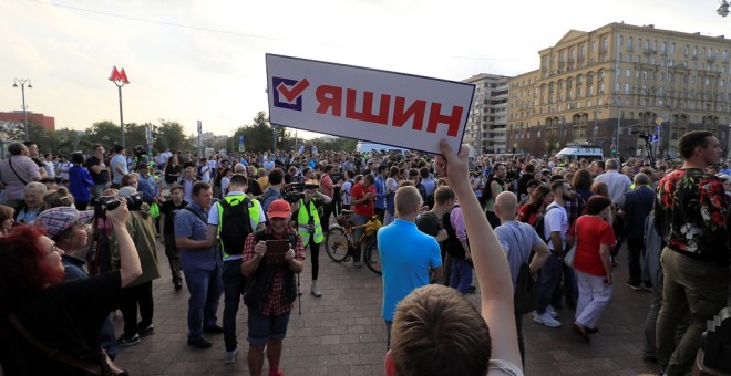 31/08/2019 - Cientos de personas se manifiestan en Moscú para exigir elecciones libres. / REUTERS - TATYANA MAKEYEVA