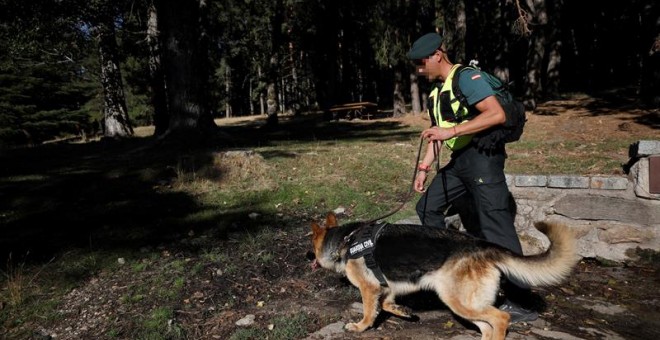 Agentes de la Guardia Civil que trabajan en la búsqueda de la esquiadora Blanca Fernández Ochoa.  EFE/David Fernández