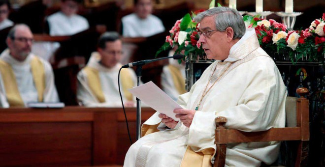 Imagen de archivo del abad de Montserrat, Josep Maria Soler, durante una homilia. /EFE