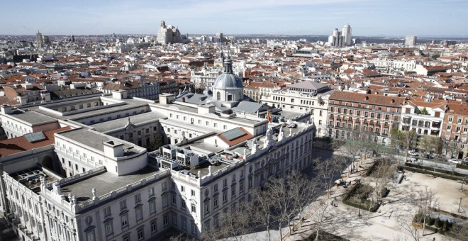 Vista aérea del edificio del Tribunal Supremo, en Madrid. E.P./Eduardo Parra