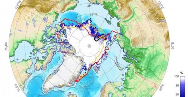 Cobertura de hielo marino en el Ártico a 11 de septiembre. - UNIVERSIDAD DE BREMEN