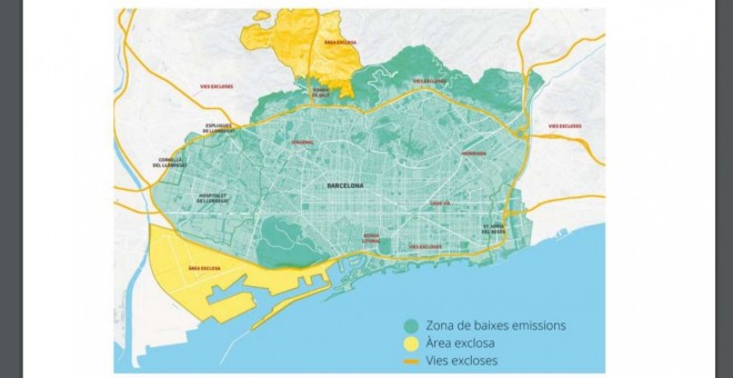 Mapa de la zona de baixes emissions de Barcelona.