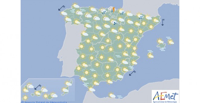 Previsión metereológica del 18 de septiembre. / AEMET