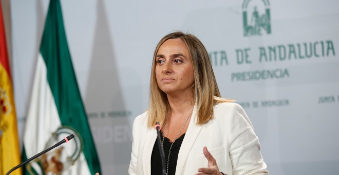 09/07/2019 - La consejera de Fomento, Infraestructuras, y Ordenación del Territorio, Marifrán Carazo, comparece en rueda de prensa tras la reunión del Consejo de Gobierno. / EUROPA PRESS