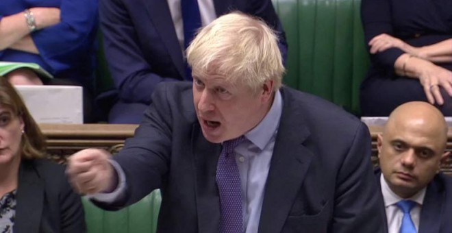 El primer ministro británico interviene en el Parlamento británico. (REUTERS)