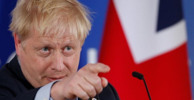17/10/2019.- El primer ministro británico, Boris Johnson, en una conferencia de prensa durante una cumbre del Brexit en Bruselas, Bélgica. EFE / EPA / JULIEN WARNAND