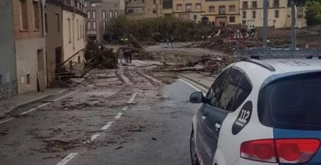 L'accés a Espluga de Francolí (Conca de Barberà) tallat pel temporal. Mossos d'Esquadra