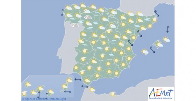 Previsión meteorológica para este viernes 25 de octubre. / AEMET