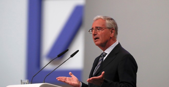 El presidente del consejo de administración de Deutsche Bank, Paul Achleitner, en la junta de accionistas del banco alemán, el pasado mayo, en Fráncfort. REUTERS/Kai Pfaffenbach