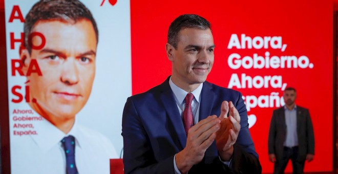 Pedro Sánchez presenta la campaña del PSOE para las elecciones del 10 de noviembre. - EFE