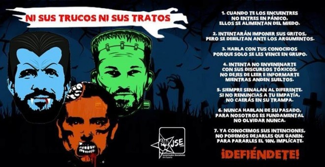 El cartel de la campaña de las Juventudes Socialistas contras 'las tres derechas'. (EFE)