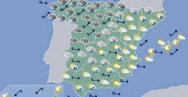 31/10/2019.- Mapa significativo facilitado por la Aemet elaborado el 31/10/2019 y válido hasta el 02/10/2019 de 12 a 24 horas. EFE