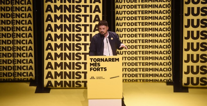 Gabriel Rufián al míting d'inici de campanya d'ERC per al 10-N. MARC PUIG