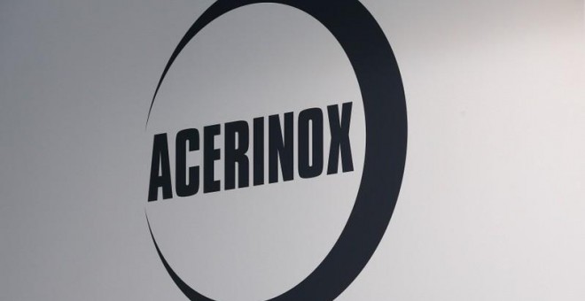 El logotipo del fabricante español de acero inoxidable, Acerinox. REUTERS/Wolfgang Rattay