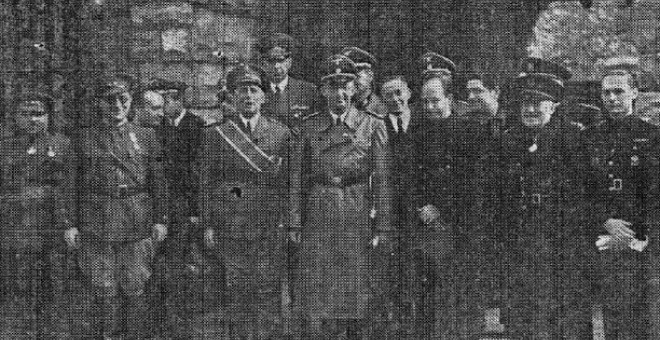 El nazi Heinrich Himmler durante su visita a Altsasu en 1940. ALTSASU MEMORIA
