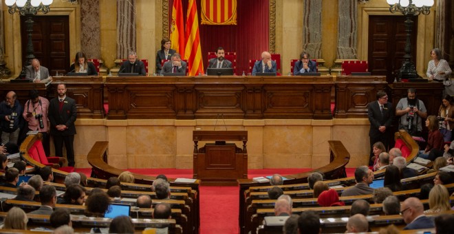 El ple del Parlament on s'ha votat la resposta a la sentència de l'1-O. EUROPA PRESS / DAVID ZORRAKINO