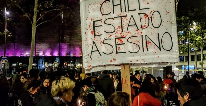 Mobilització de la comunitat xilena de Barcelona. CHILE DESPERTÓ!