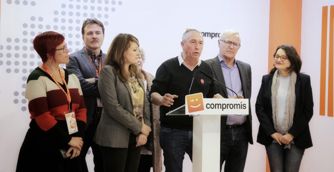 La cúpula de Compromís en rueda de prensa tras las elecciones del 10-N. / Europa Press