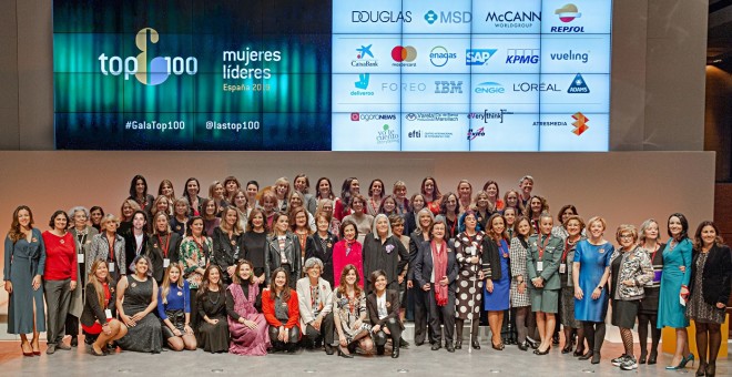Foto de familia de la gala Top 100 Mujeres Líderes en España