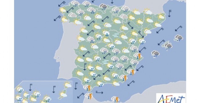 Previsión meteorológica para el lunes 2 de diciembre. / AEMET