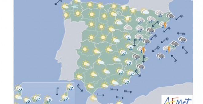 Previsión meteorológica para el miércoles 4 de diciembre. / AEMET