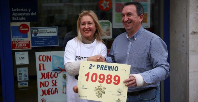 La administración número 31 de Madrid (Felix Boix, 4), con 102 series del número 10.989, agraciado con el segundo premio del Sorteo. /EFE