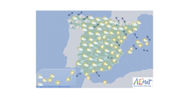 Previsión para el lunes 23 de diciembre. / AEMET