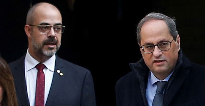El conseller de Interior, Miquel Buch, y el president de la Generalitat, Quim Torra, en una foto de archivo. / EFE