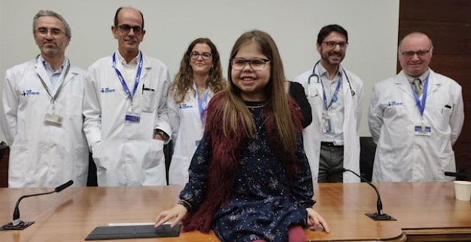 Iria, la paciente de diez años que se ha beneficiado de este triple trasplante sin precedentes. / Europa Press