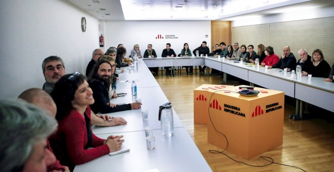 Vista general de la reunión de la ejecutiva de ERC del pasado lunes. EFE/Quique Garcia