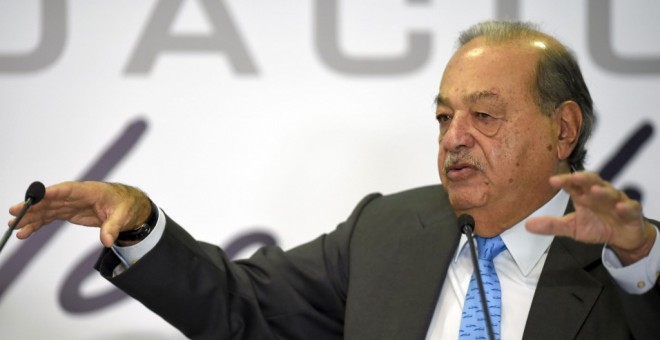 El magnate mexicano Carlos Slim en una rueda de prensa en Ciudad de México, el pasado octubre. AFP/Alfredo Estrella