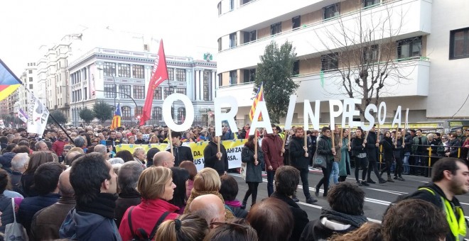 Manifestación en Bilbao por un cambio en la política penitenciaria para los presos de ETA. Twitter