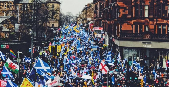 La massiva manifestació d'aquest dissabte a Glasgow per reclamar un nou referèndum d'autodeterminació a Escòcia. SNP