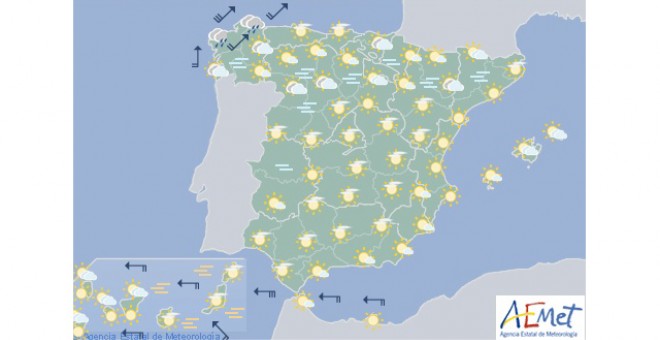 Previsión para el lunes 13 de enero. / AEMET