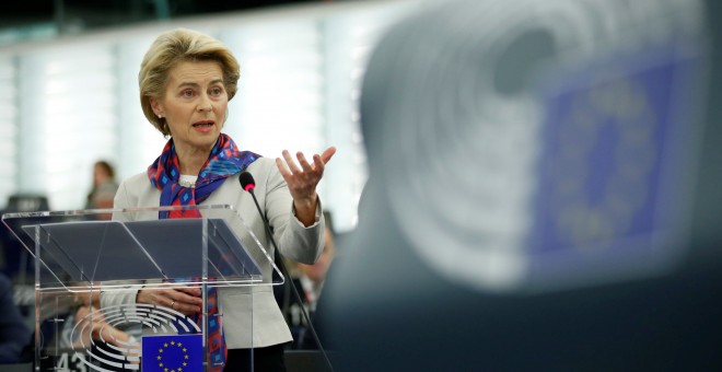 14/01/2020 - La presidenta de la Comisión Europea, Ursula von der Leyen, en el Parlamento Europeo en Estrasburgo. / REUTERS - VINCENT KESSLER
