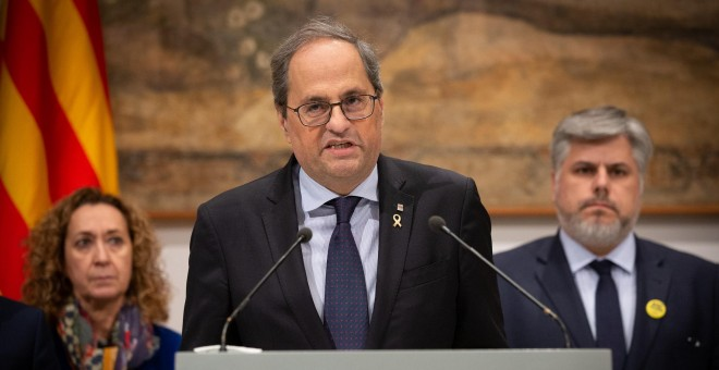 El President de la Generalitat, Quim Torra, en una compareixença. EFE