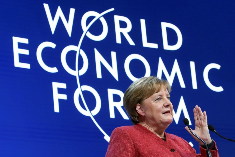 La canciller alemana Angela Merkel durante la reunión de la OMC en Davos. / Reuters