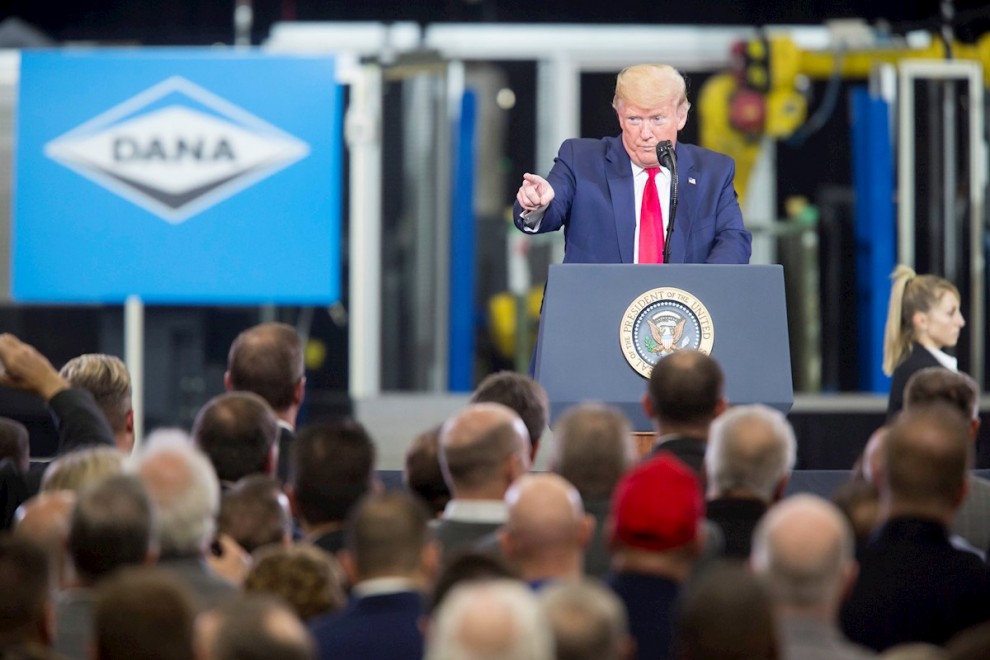 30/01/2020. - El presidente de Estados Unidos, Donald Trump, en un acto en Michigan. / EFE - JEFFREY SAUGER
