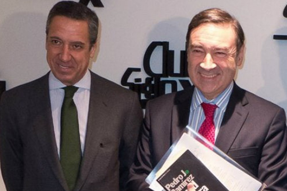 Eduardo Zaplana y Pedro J. Ramírez, en una conferencia del Club Siglo XXI.