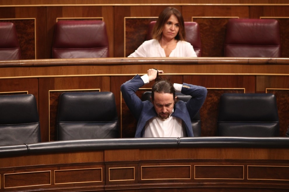 El vicepresidente segundo del Gobierno, Pablo Iglesias, en el Congreso. Europa Press