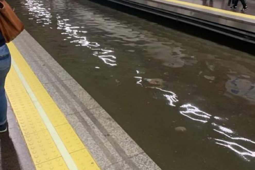 Inundaciones en el Metro de Madrid. / Twitter