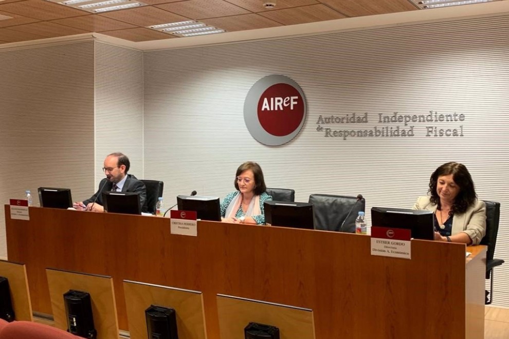 Rueda de prensa ofrecida por la presidenta de la Airef, Cristina Herrero. E.P.