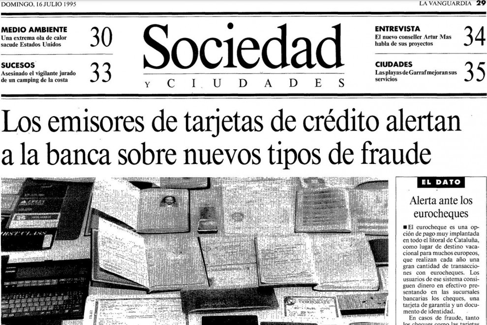 Reportaje de La Vanguardia de 1995 sobre el fraude en los sistemas de pago.