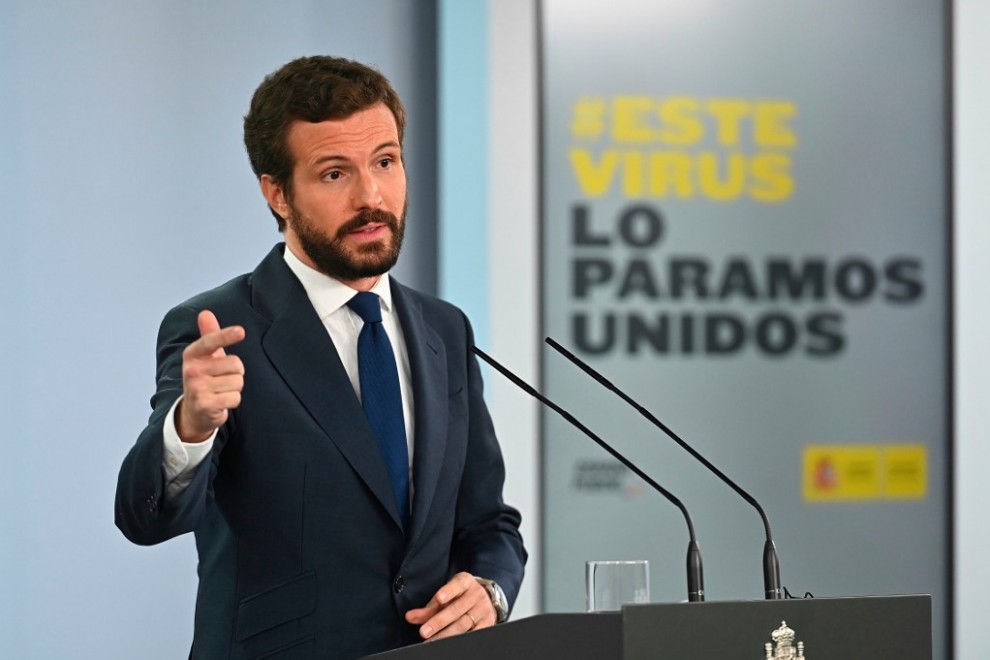 El líder opositor del Partido Popular (PP), Pablo Casado. Fernando Villar / POOL / AFP