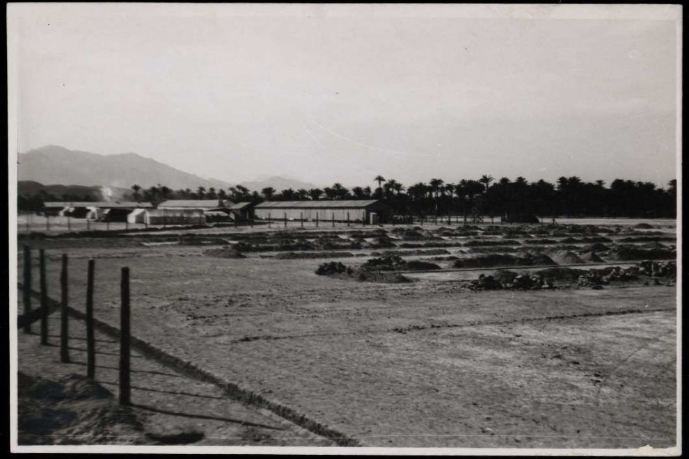 Instalaciones del campo de trabajo republicano, en 1938. / Luis Vidal (Biblioteca Digital Hispánica).