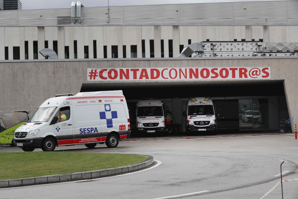 Vista este lunes de la zona de Urgencias del Hospital Universitario Central de Asturias (HUCA).
