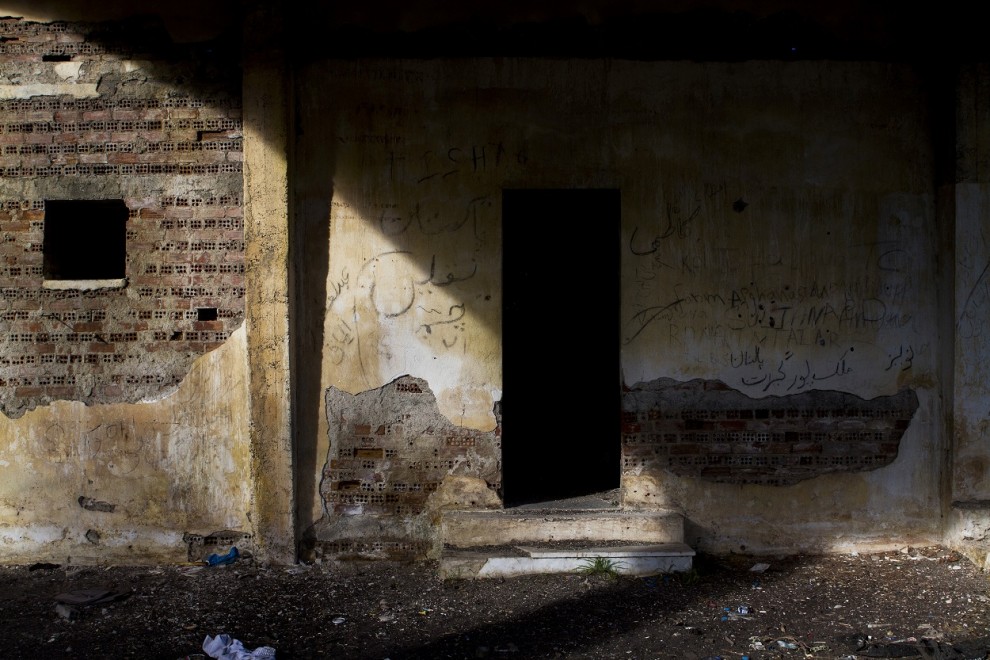 Casa abandonada en Evzoni donde se refugian algunas personas. - Cedida