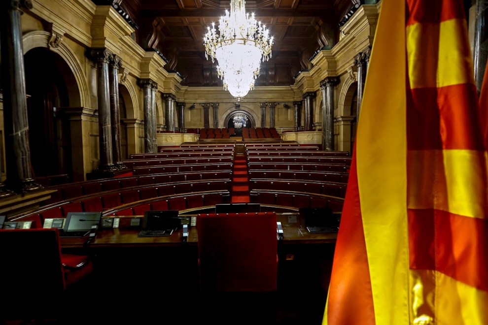 Aspecto del hemiciclo del Parlament de Catalunya.