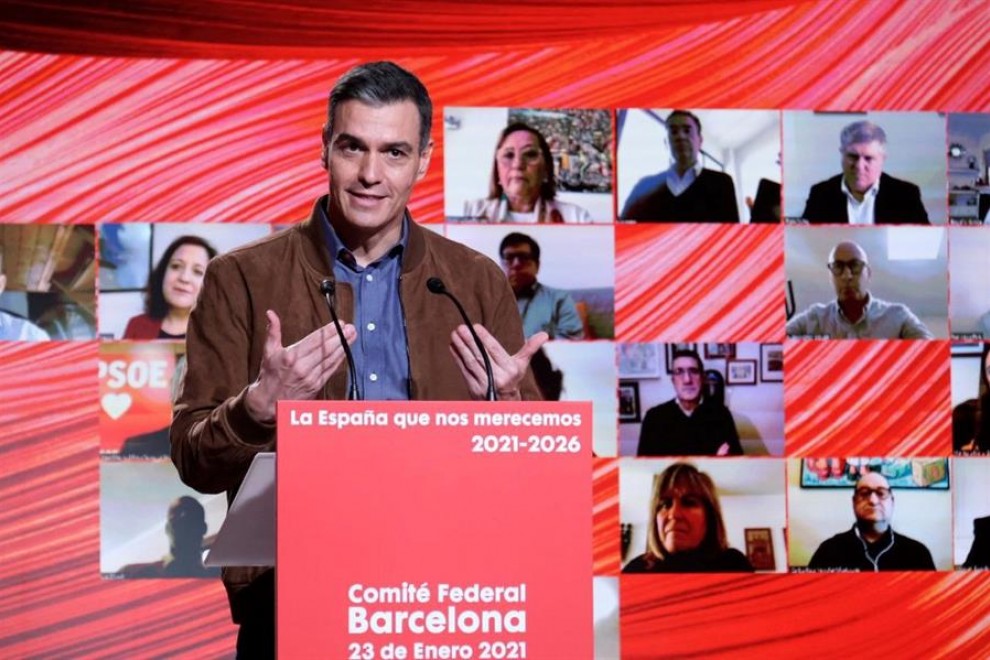 Pedro Sánchez, en el Comité Federal del PSOE de este sábado.