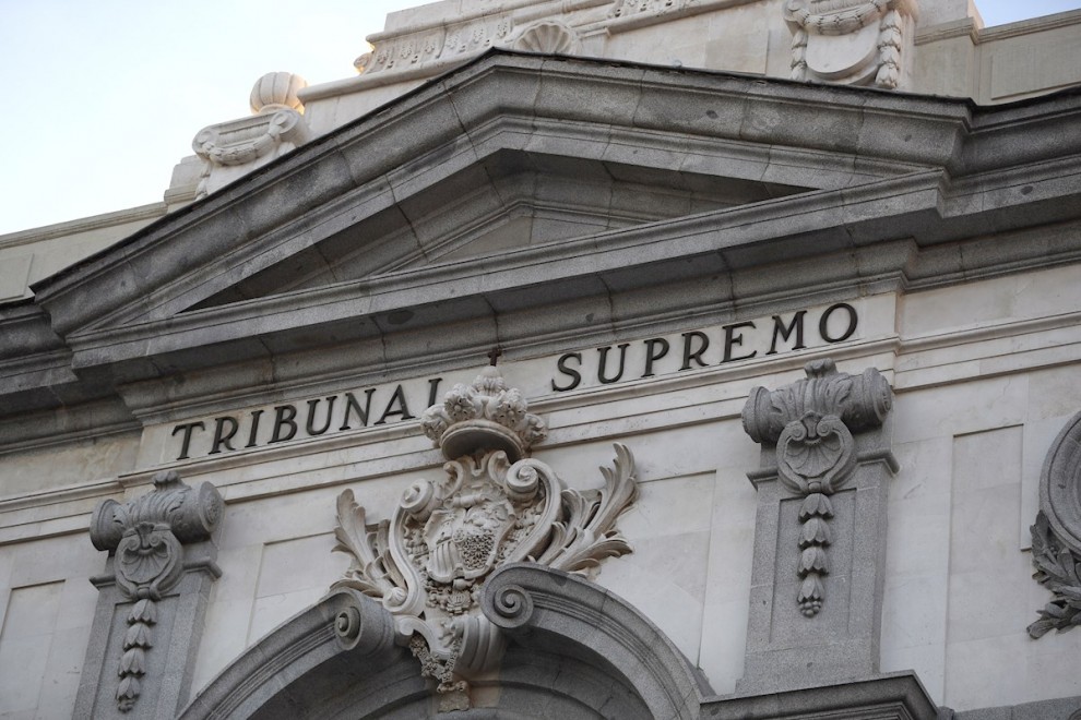Detalle de la fachada del Tribunal Supremo, en Madrid.